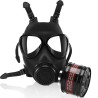 Men Army Masque à gaz BDSM KOMPLET BREATH Noir